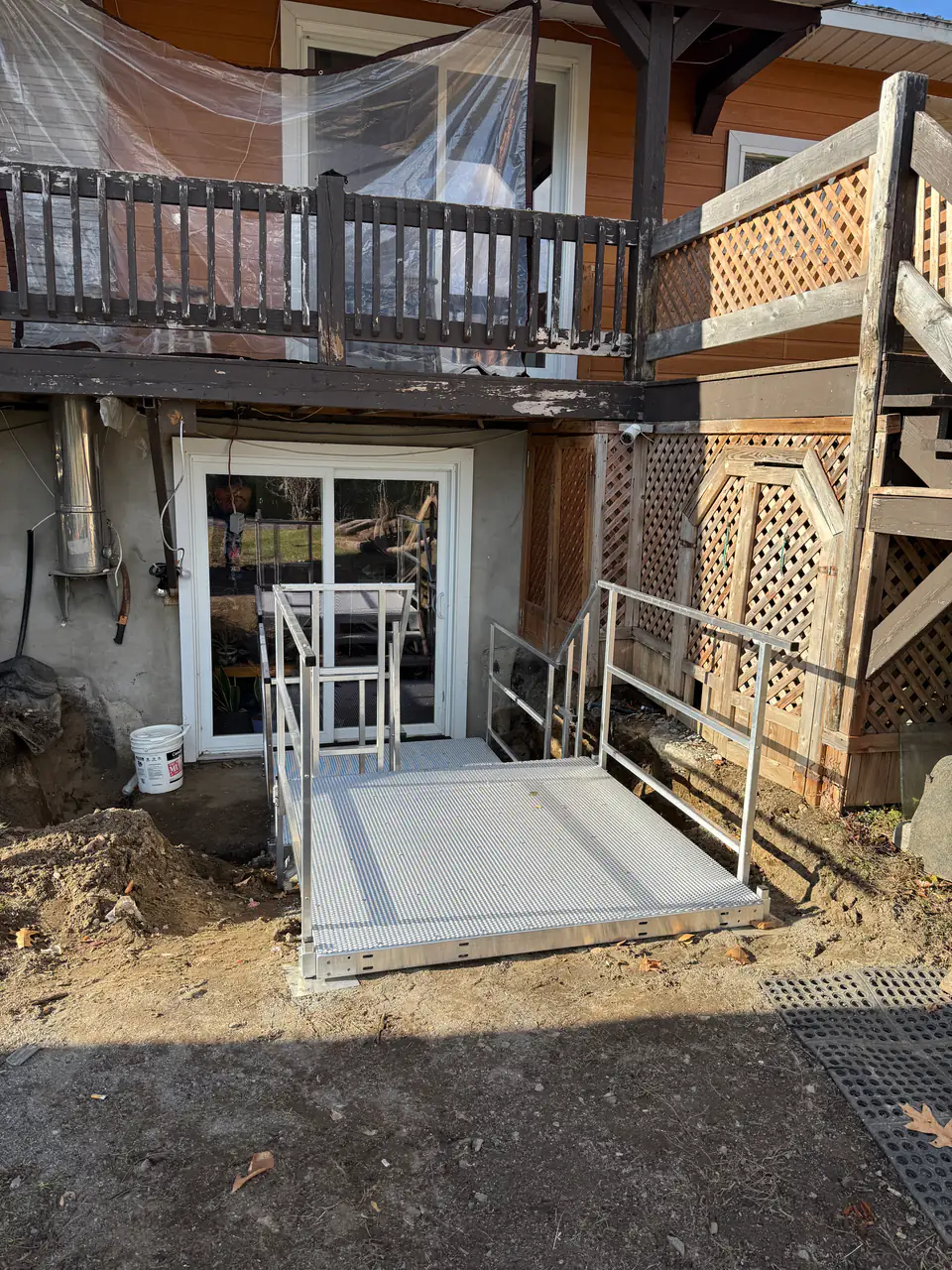 Plateforme balcon — installation terrain vue 3